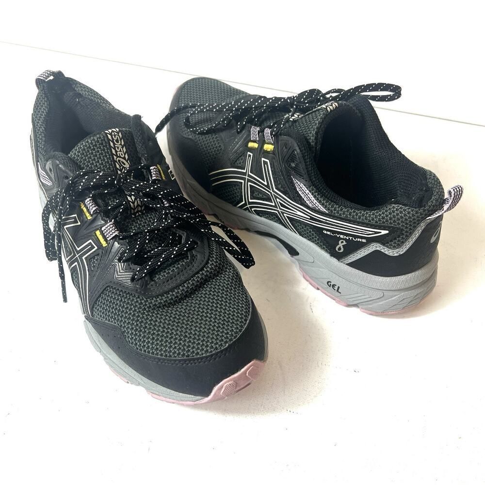Asics Gel Venture 8 Shoes Black Purple Womens Size 8.5 Running Sneakers 1012A708